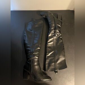 Black over the knee boots leather size 8